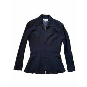 Vintage Isabel Ardee Blazer Top Zip Up Black Wool 10